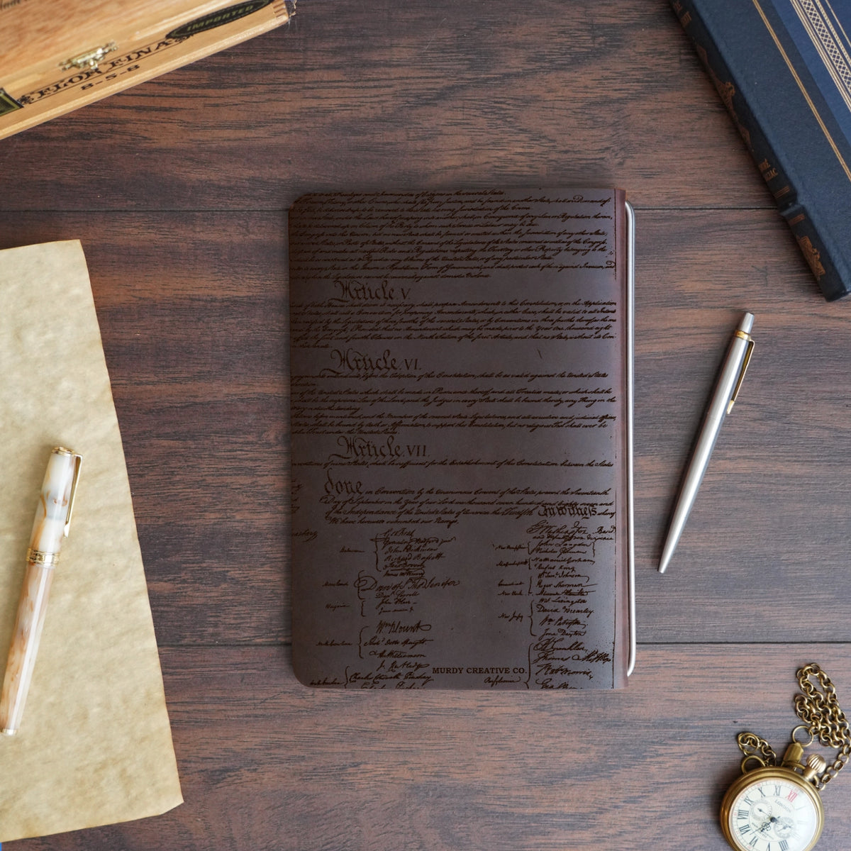 Founding Fathers - Engraving Design - Refillable Leather Covers