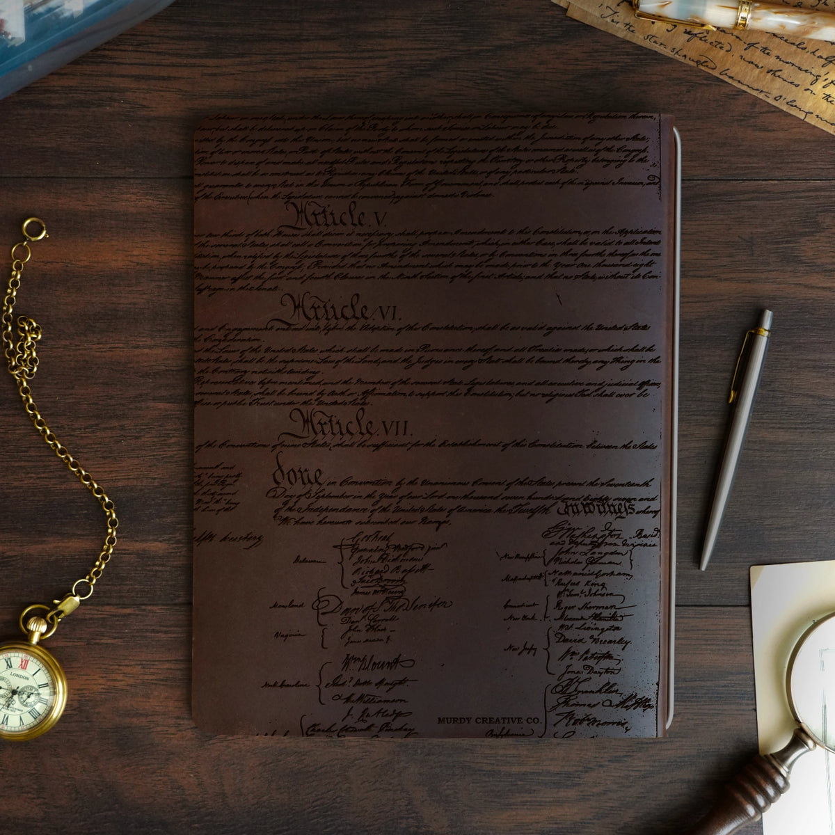 Founding Fathers - Engraving Design - Refillable Leather Covers
