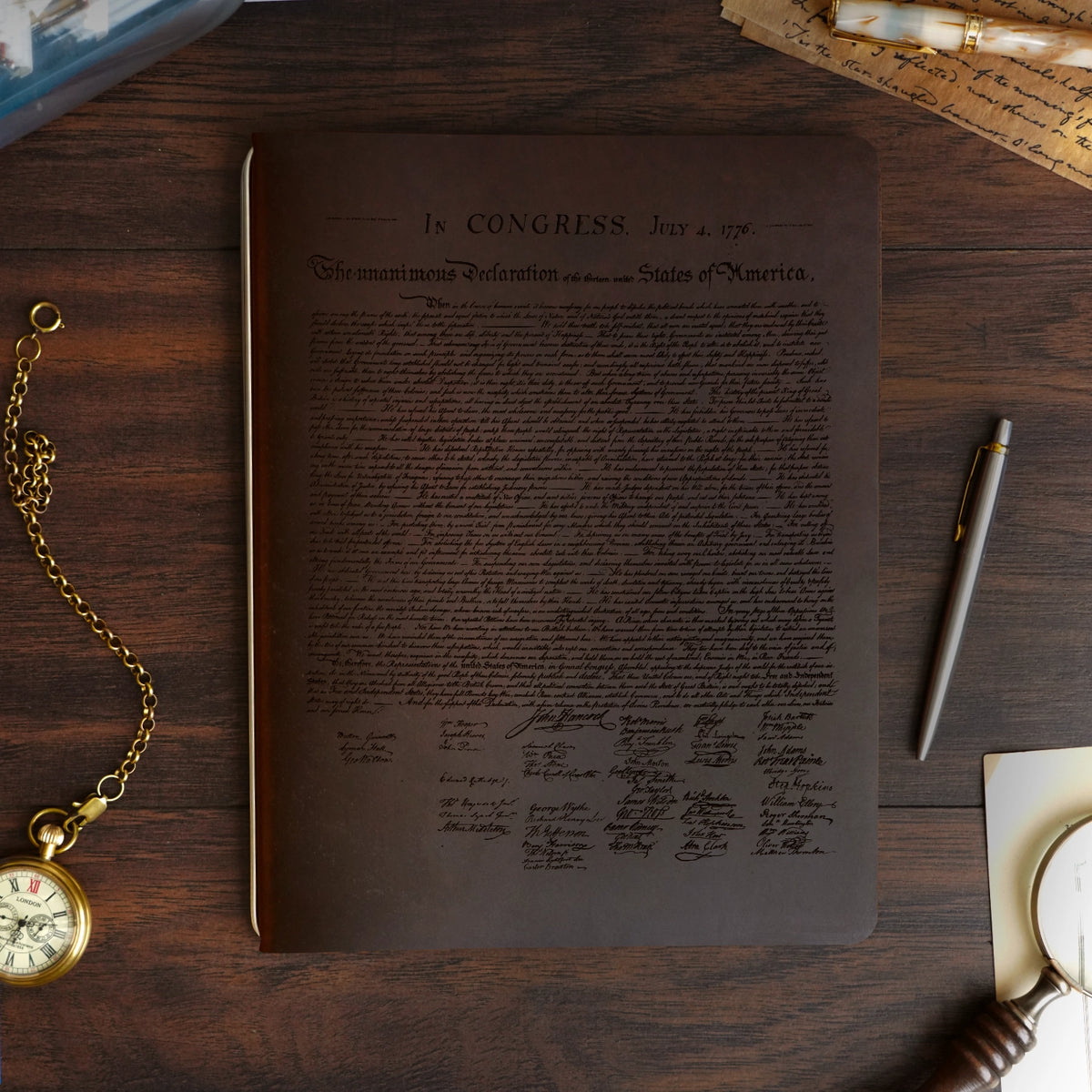 Founding Fathers - Engraving Design - Refillable Leather Covers