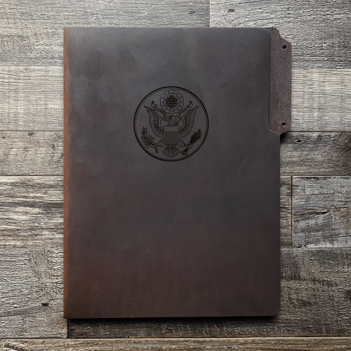 Great Seal - Large - Pre-Engraved - Leather File Folder