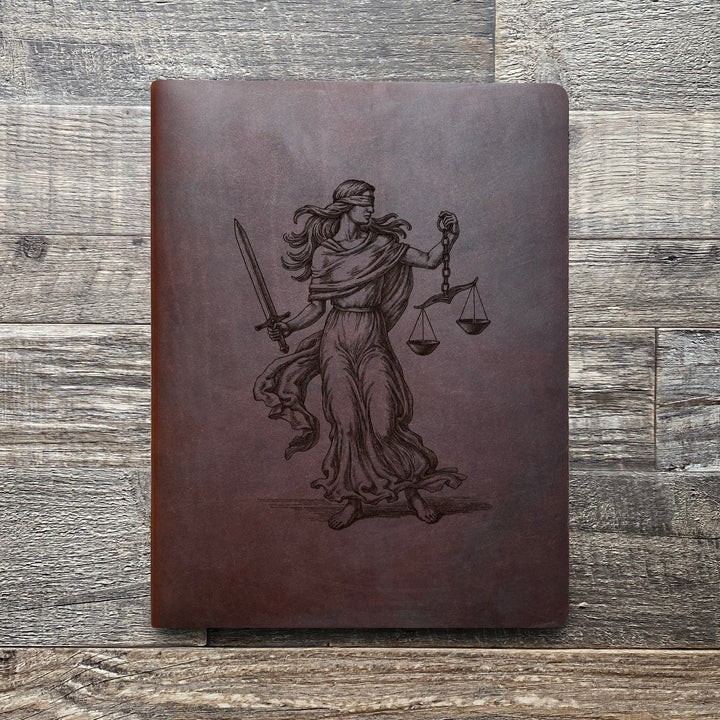 Lady Justice - Pre-Engraved - Leather Folder