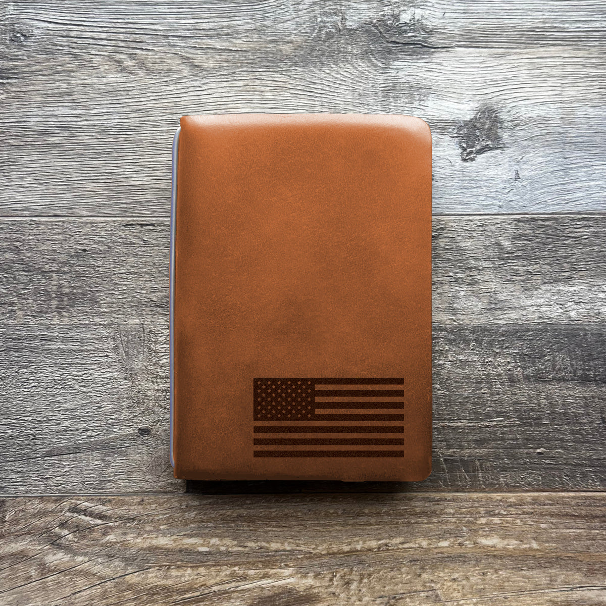 American Flag - Small - Engraving Design - Refillable Leather Covers