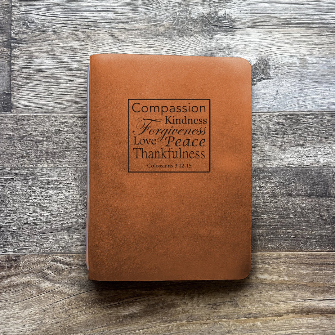 Colossians 3:12-15 - Pre-Engraved - Refillable Leather Covers