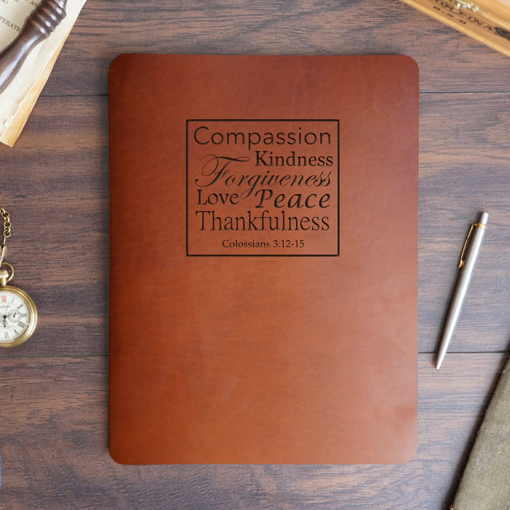 Colossians 3:12-15 - Pre-Engraved - Refillable Leather Slip Covers