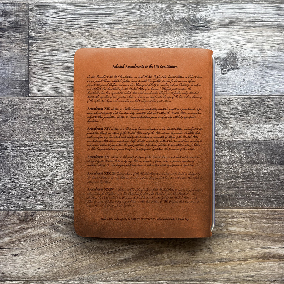 Constitution - Engraving Design - Refillable Leather Covers