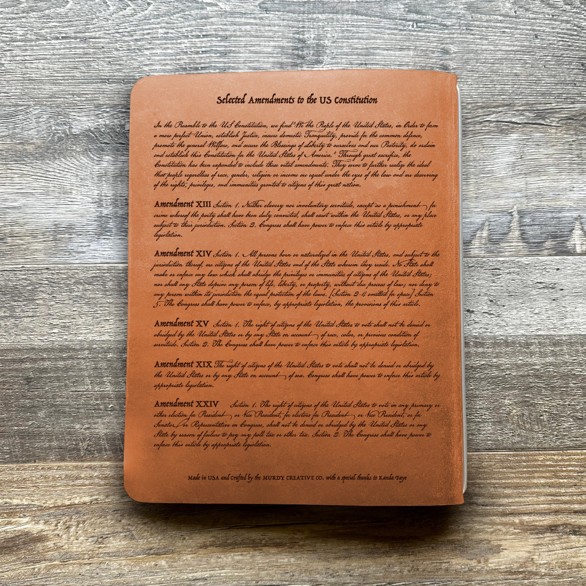 Constitution - Engraving Design - Refillable Leather Covers