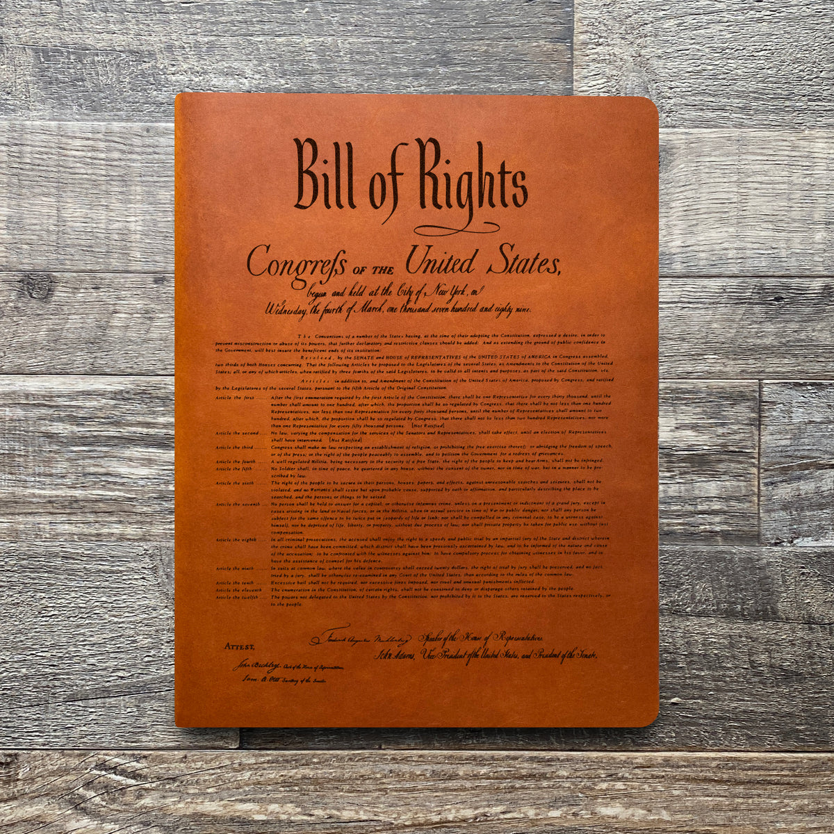 Constitution - Engraving Design - Leather Folder