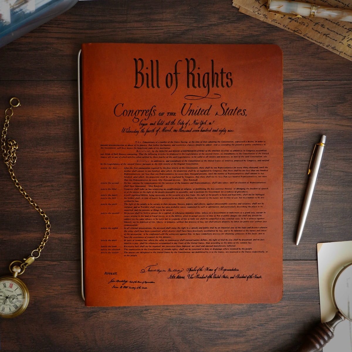 Constitution - Engraving Design - Refillable Leather Covers
