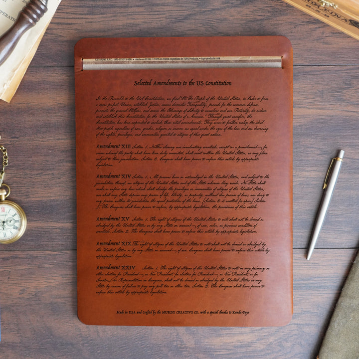Constitution - Pre-Engraved - Refillable Leather Slip Covers