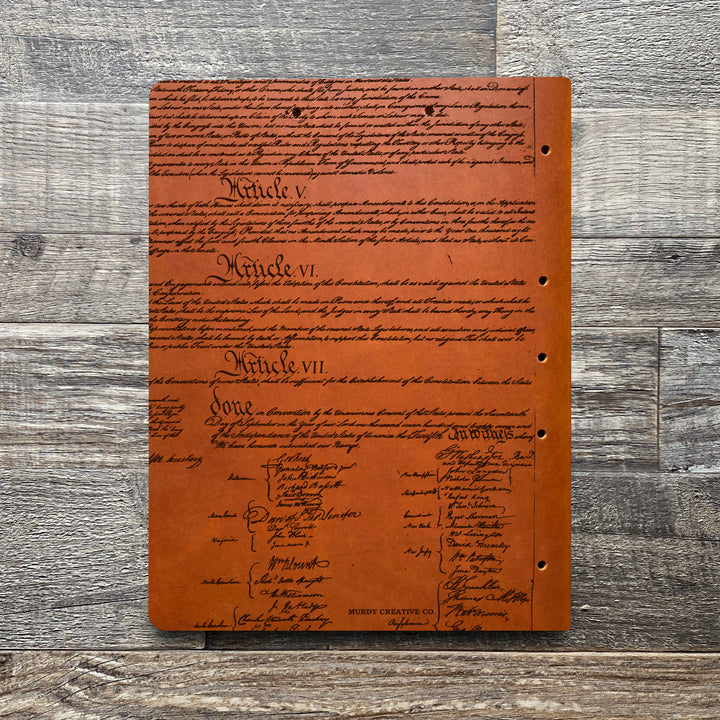 Founding Fathers - Pre-Engraved - Leather Folder