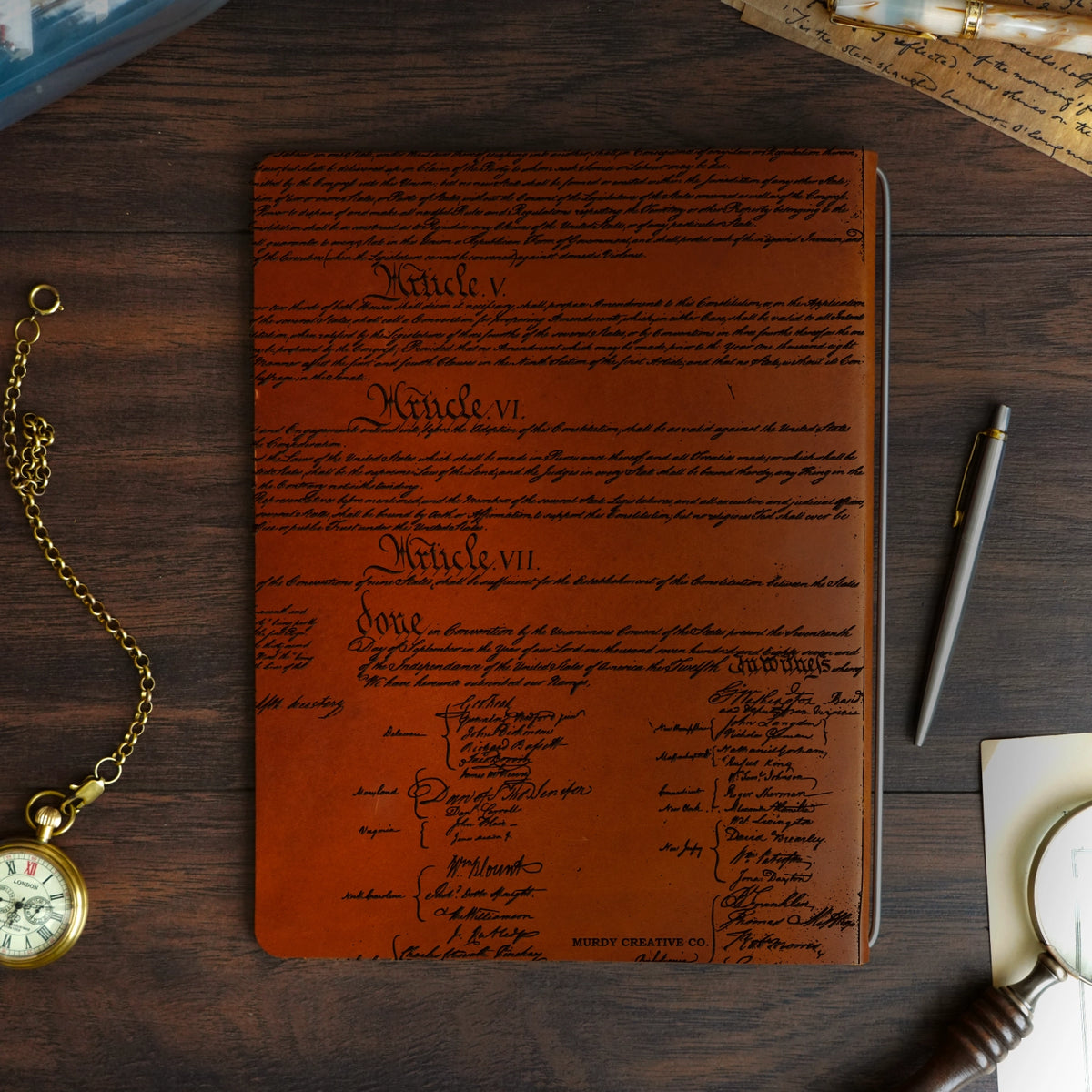 Founding Fathers - Engraving Design - Refillable Leather Covers