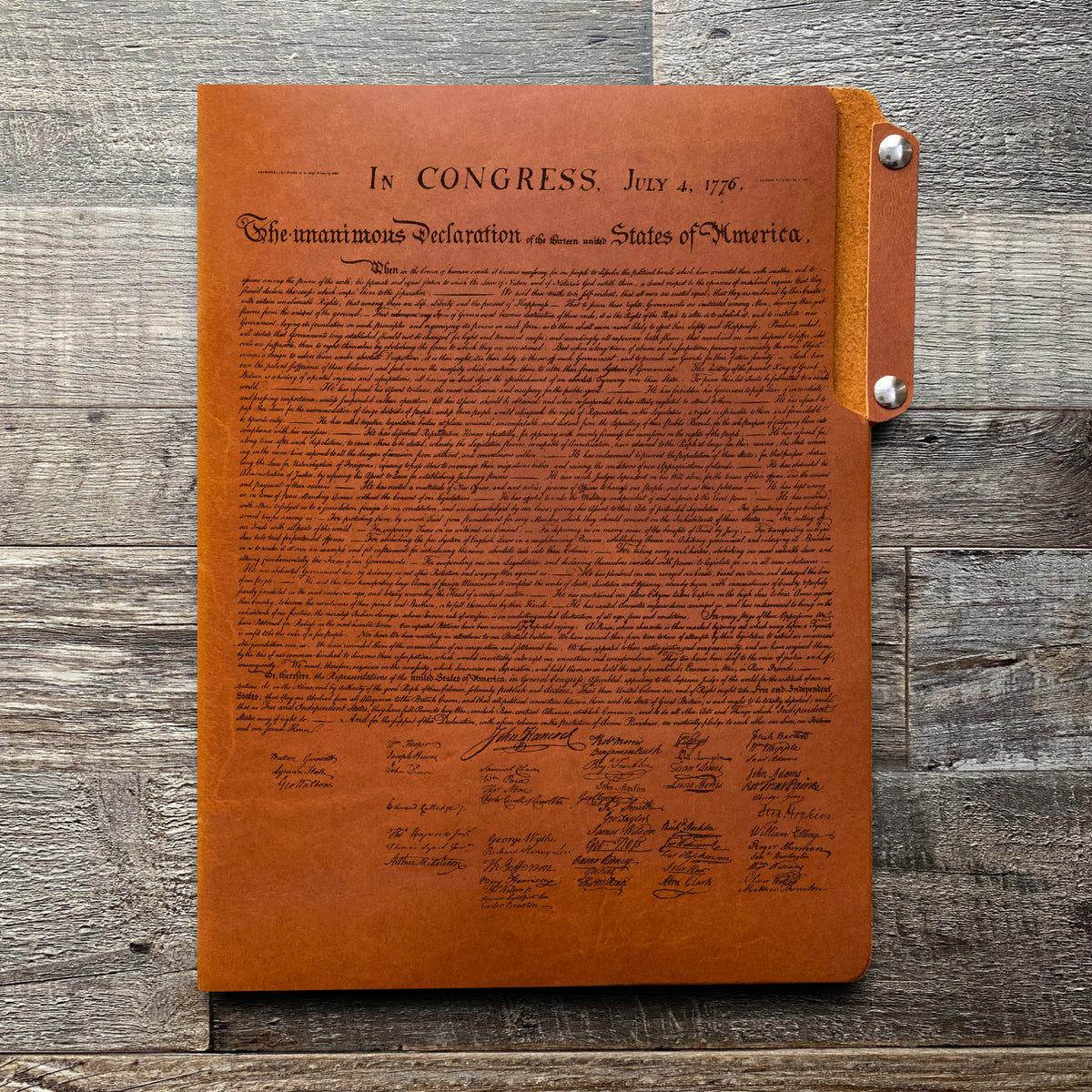 Founding Fathers - Engraving Design - Leather File Folder