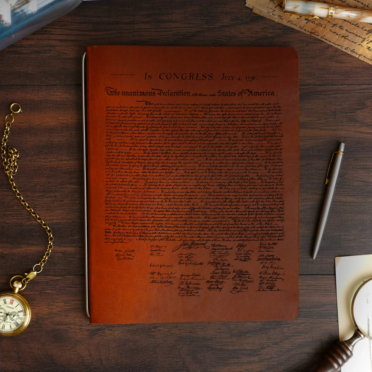 Founding Fathers - Engraving Design - Refillable Leather Covers