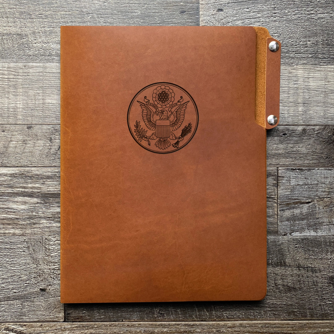 Great Seal - Large - Pre-Engraved - Leather File Folder