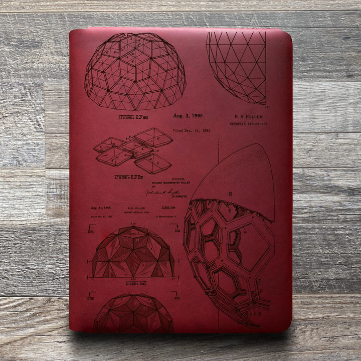 Bucky Ball - Geodesic - Pre-Engraved - Refillable Leather Folios