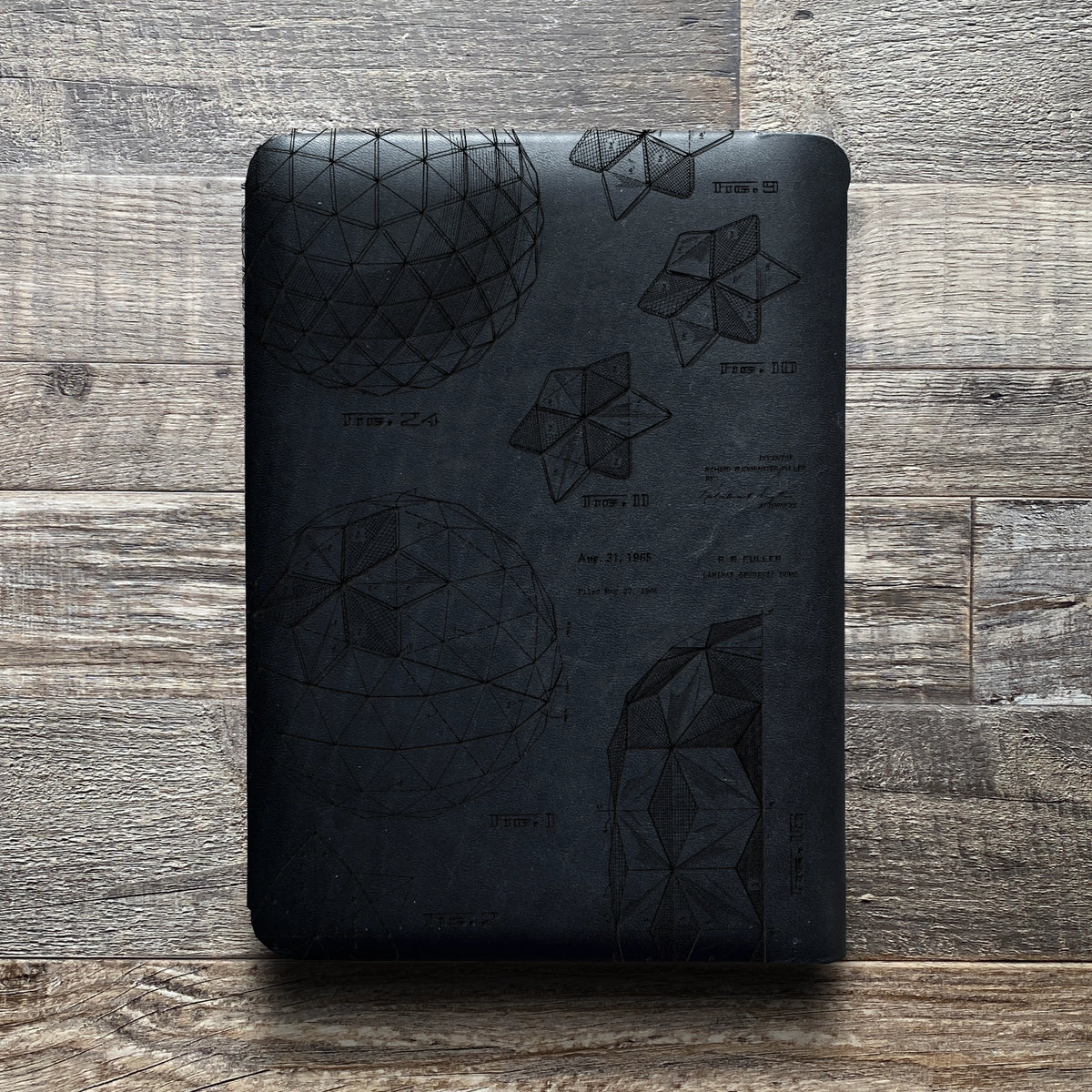 Bucky Ball - Geodesic - Engraving Design - Refillable Leather Folios