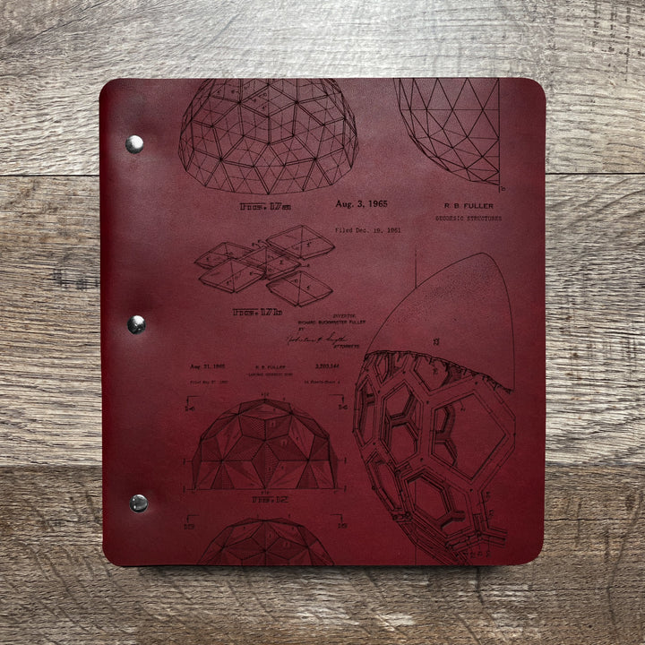 Bucky Ball - Geodesic - Pre-Engraved - Refillable Leather Binders