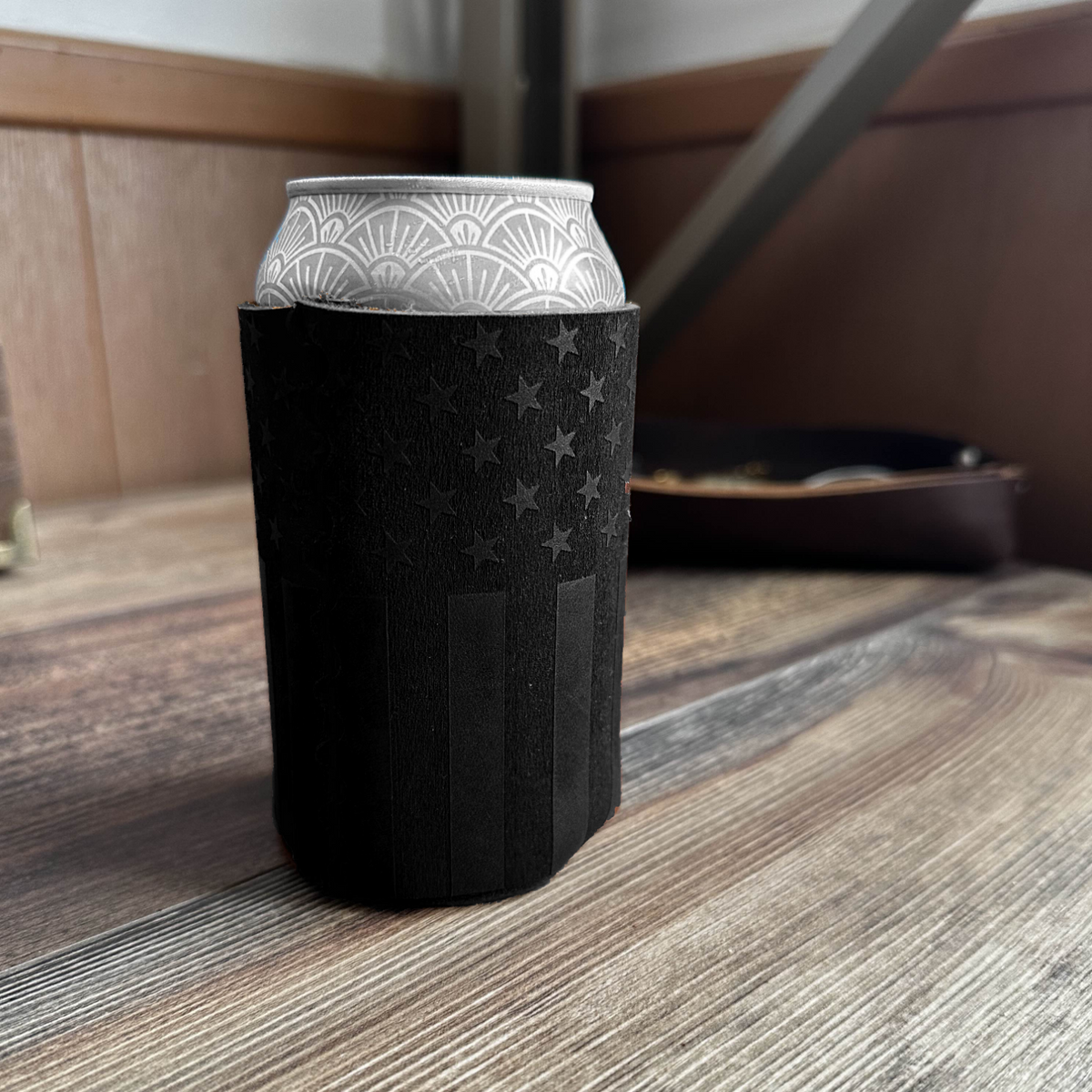 American Flag Leather Can Sleeve