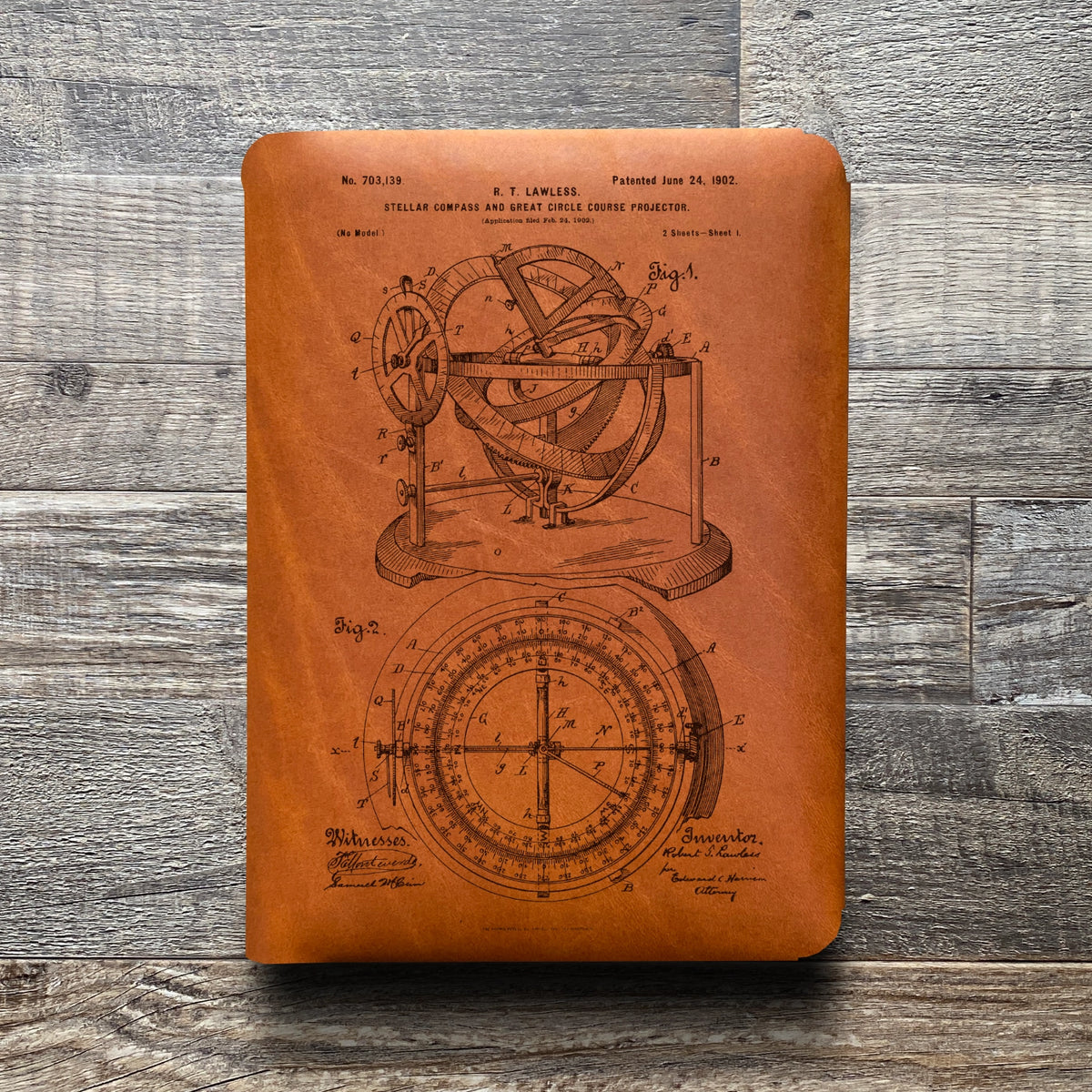 Compass - Engraving Design - Refillable Leather Folios