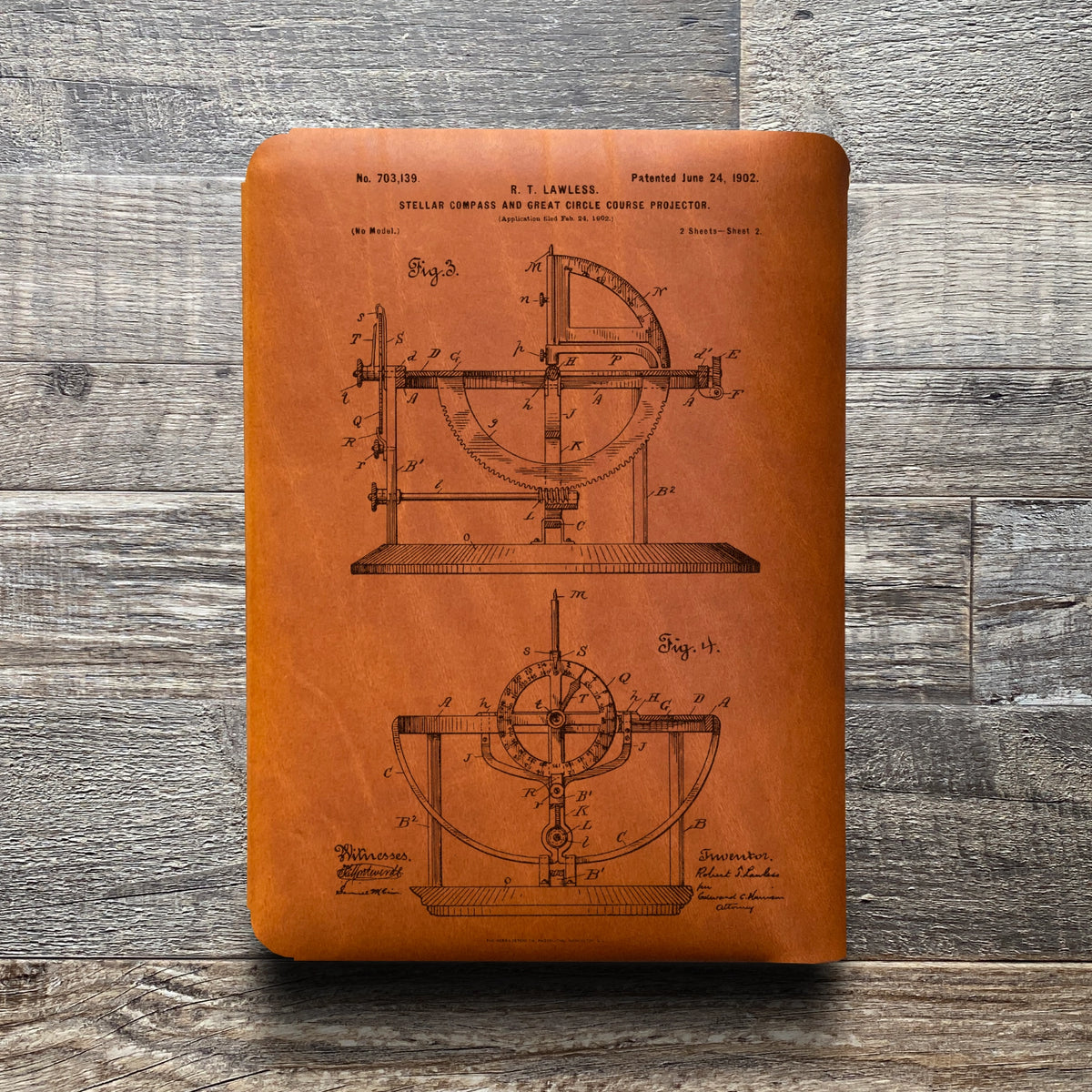 Compass - Engraving Design - Refillable Leather Folios