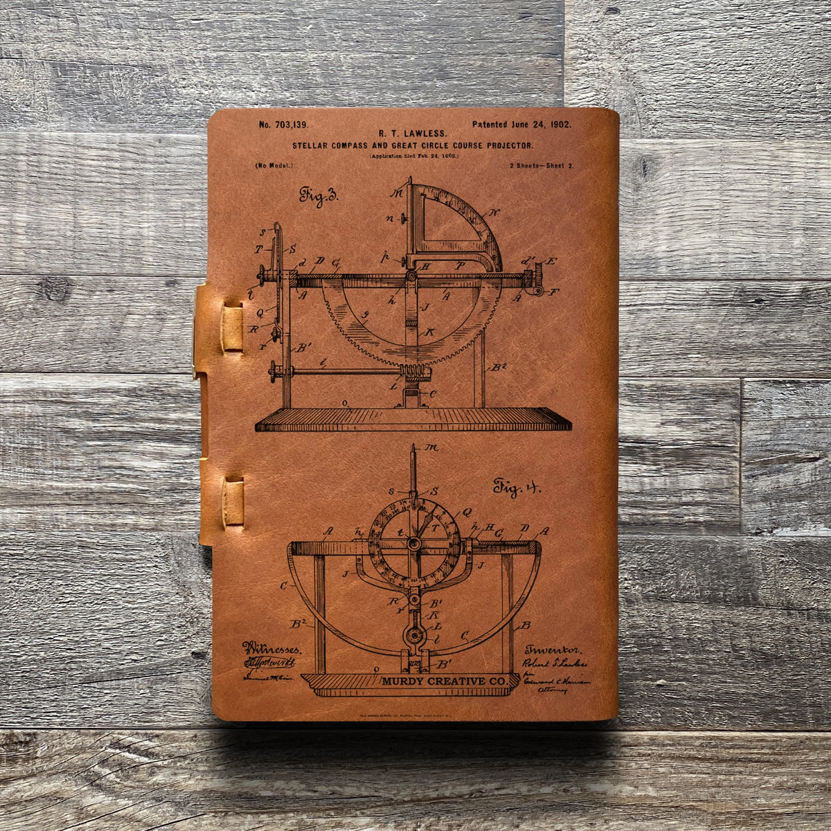Compass - Engraving Design - Refillable Leather Journals