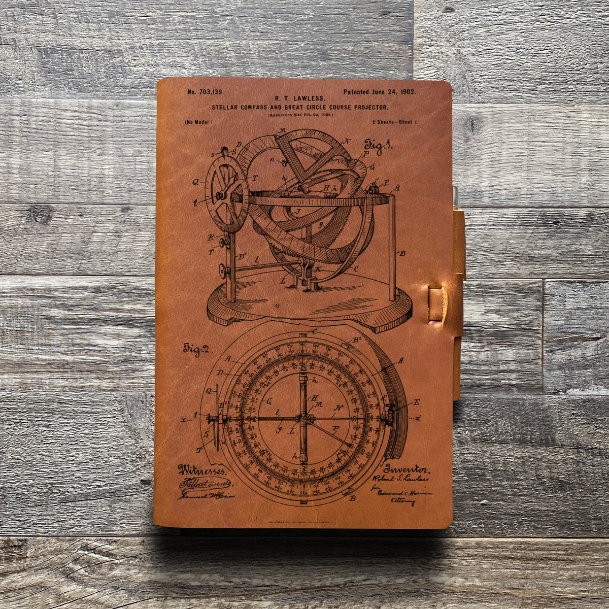 Compass - Engraving Design - Refillable Leather Journals