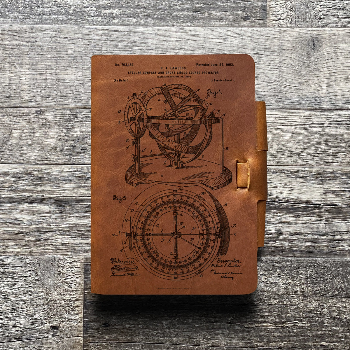Compass - Engraving Design - Refillable Leather Journals