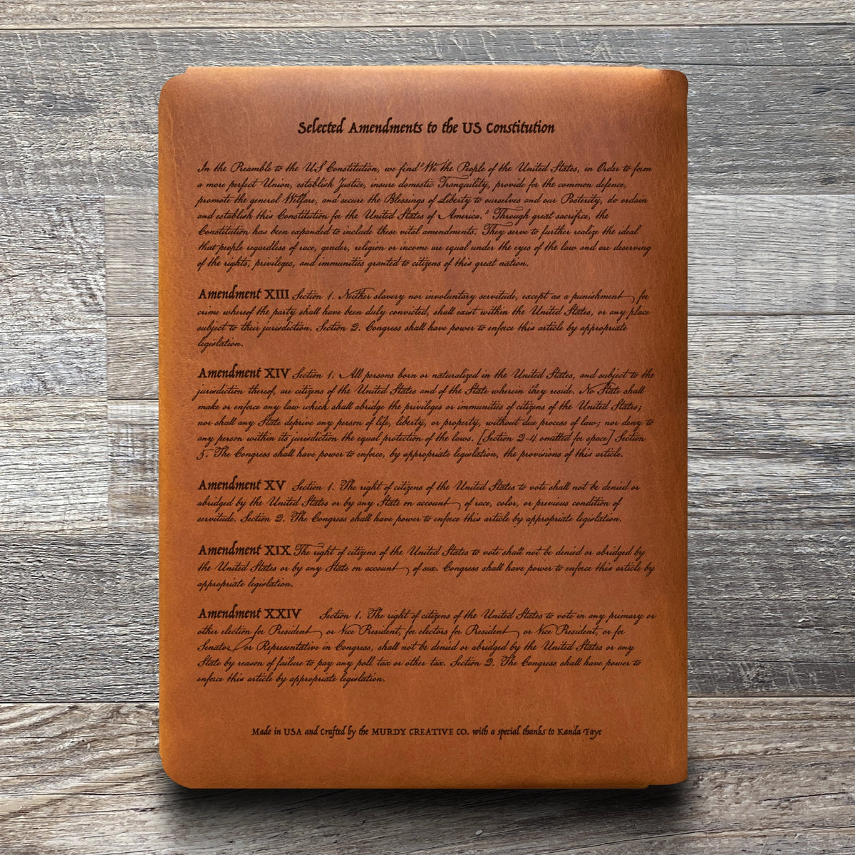 Constitution - Engraving Design - Refillable Leather Folios
