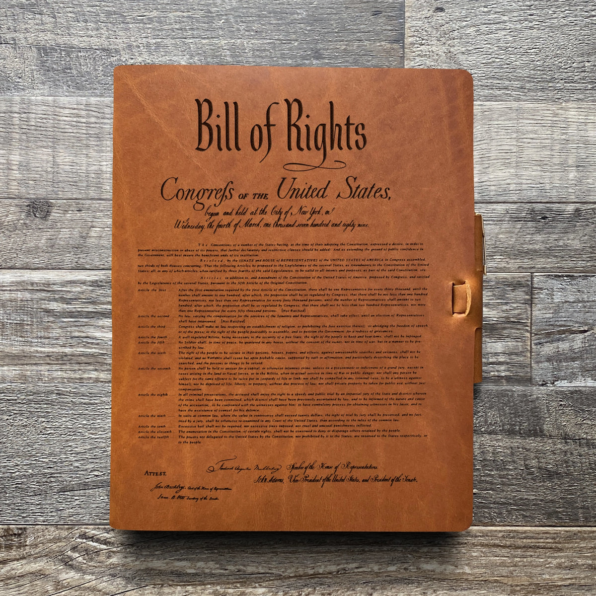 Constitution - Engraving Design - Refillable Leather Journals