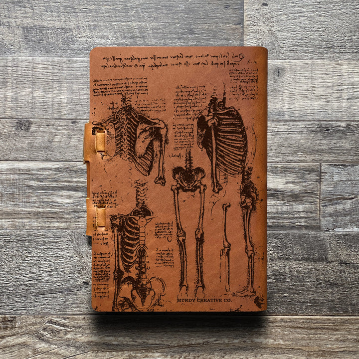 Da Vinci - Anatomy - Pre-Engraved - Refillable Leather Journals