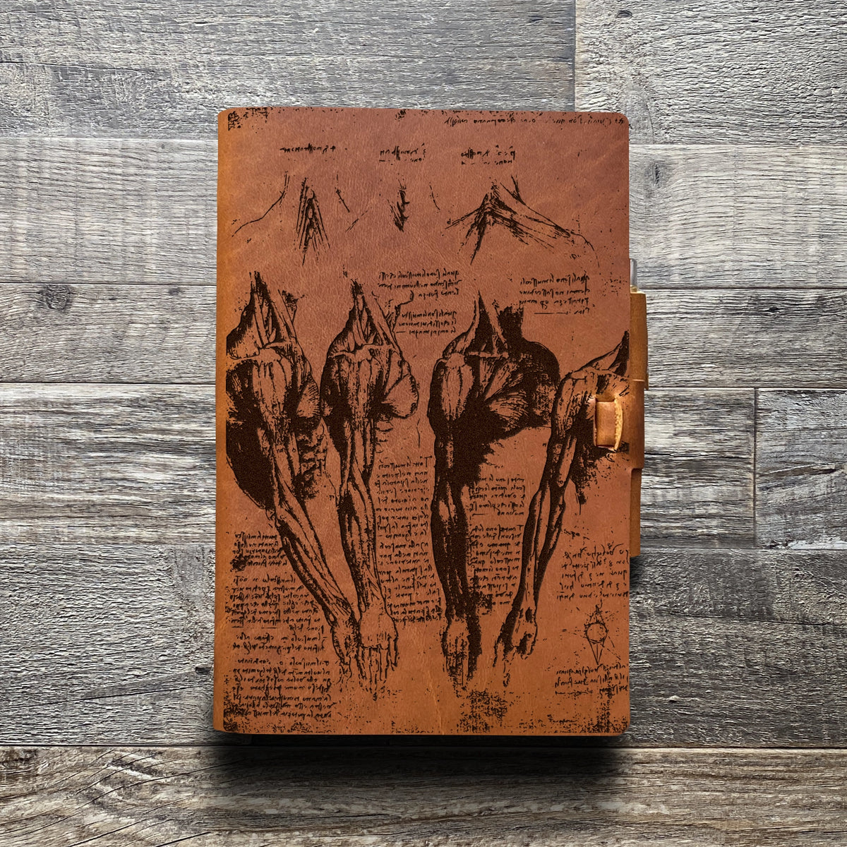 Da Vinci - Anatomy - Engraving Design - Refillable Leather Journals
