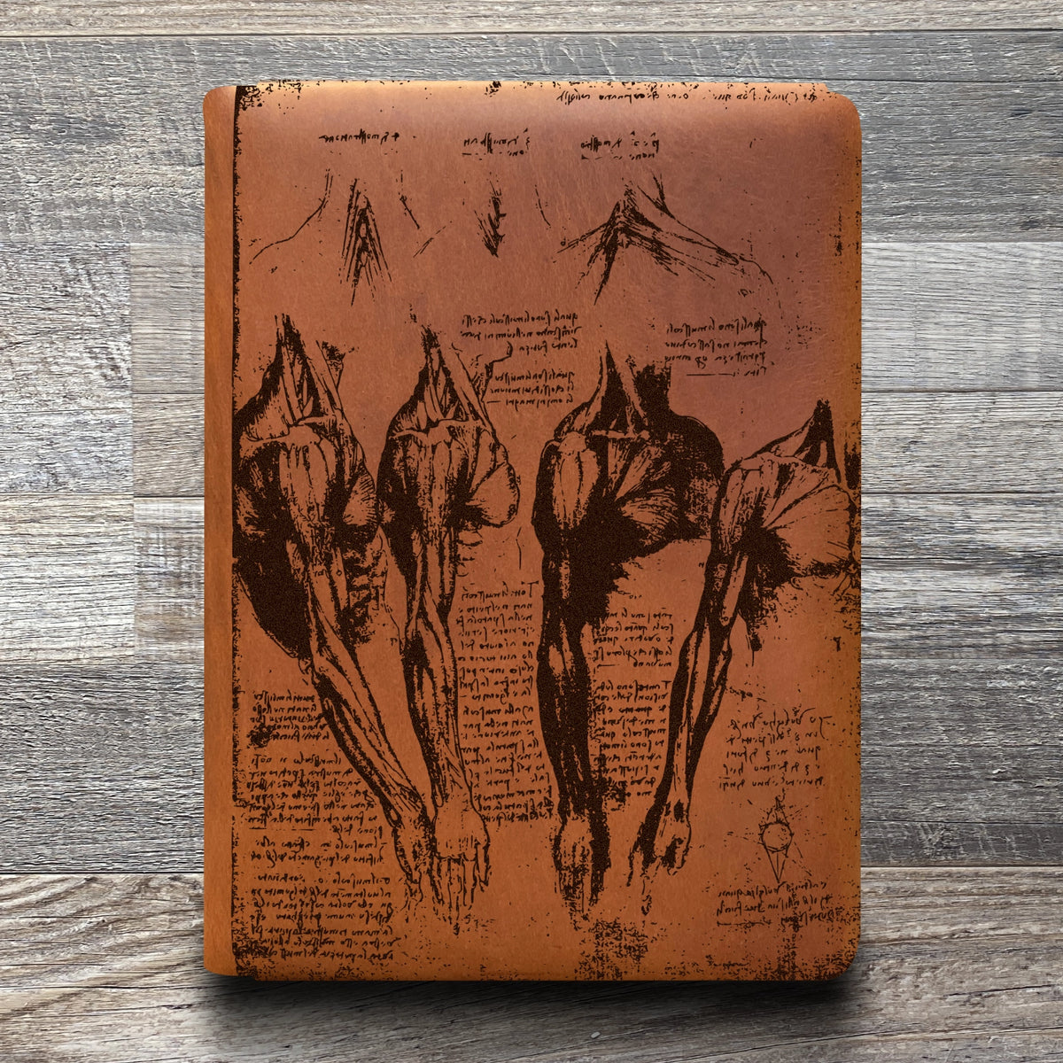 Da Vinci - Anatomy - Engraving Design - Refillable Leather Folios