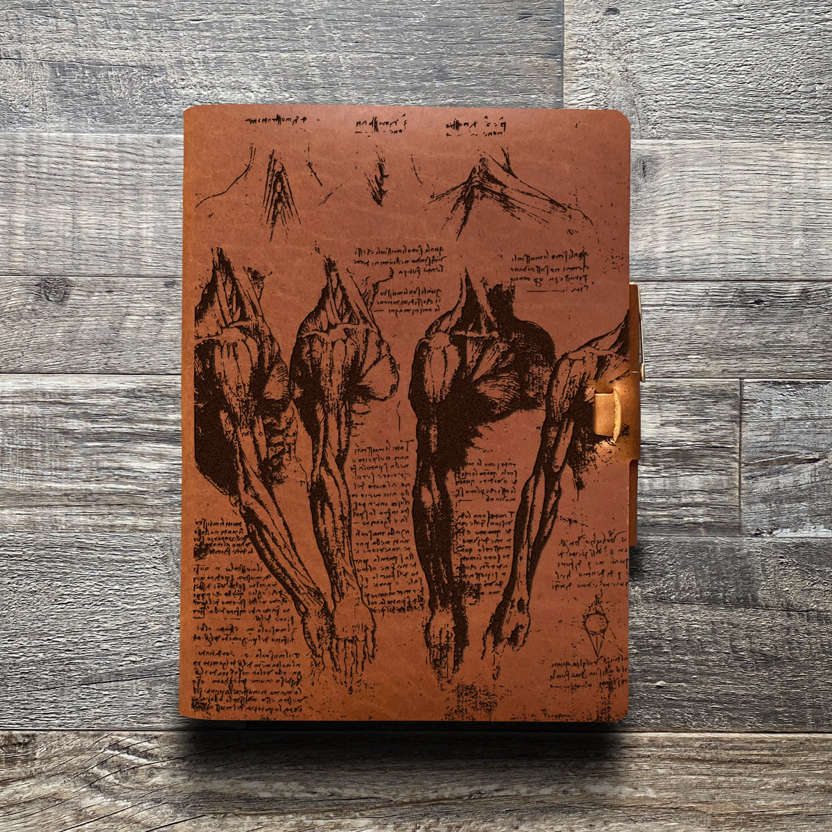 Da Vinci - Anatomy - Engraving Design - Refillable Leather Journals