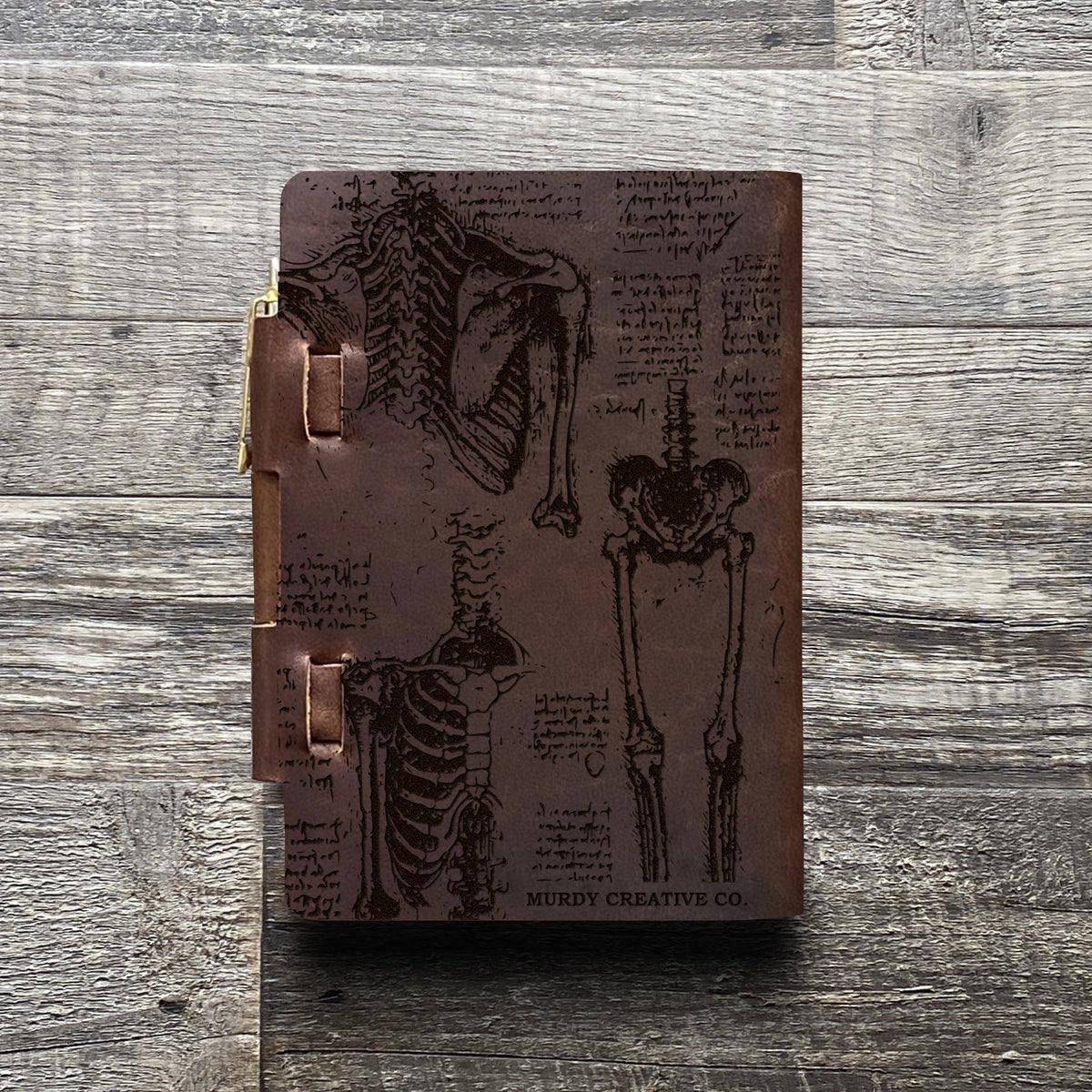Da Vinci - Anatomy - Engraving Design - Refillable Leather Journals