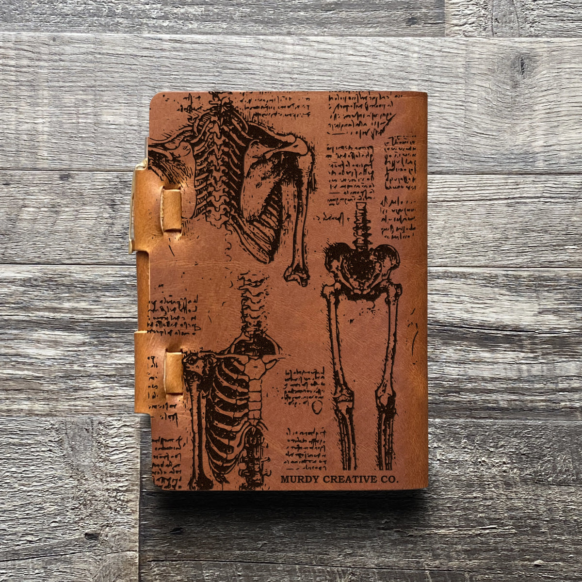 Da Vinci - Anatomy - Engraving Design - Refillable Leather Journals