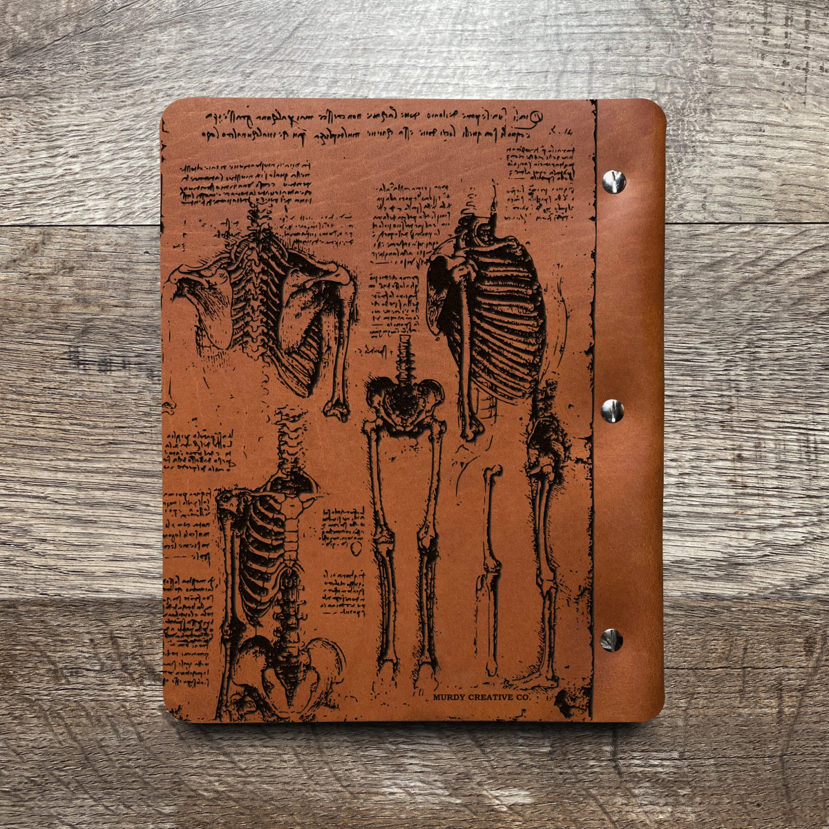 Da Vinci - Anatomy - Engraving Design - Refillable Leather Binders