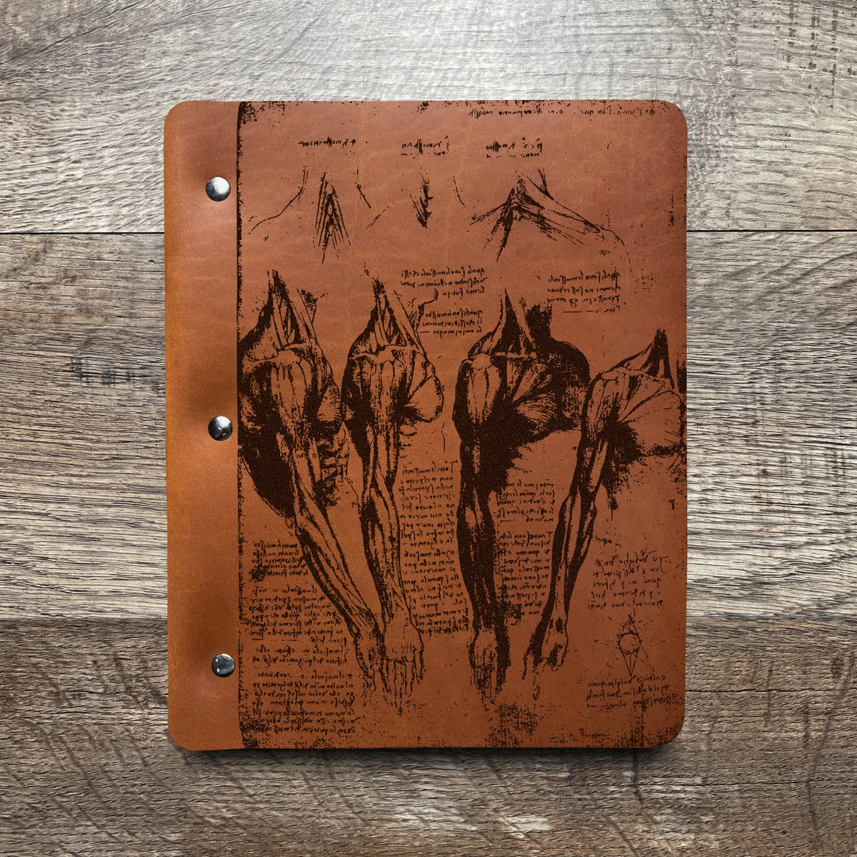 Da Vinci - Anatomy - Engraving Design - Refillable Leather Binders