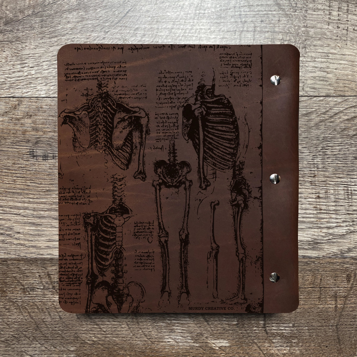 Da Vinci - Anatomy - Engraving Design - Refillable Leather Binders