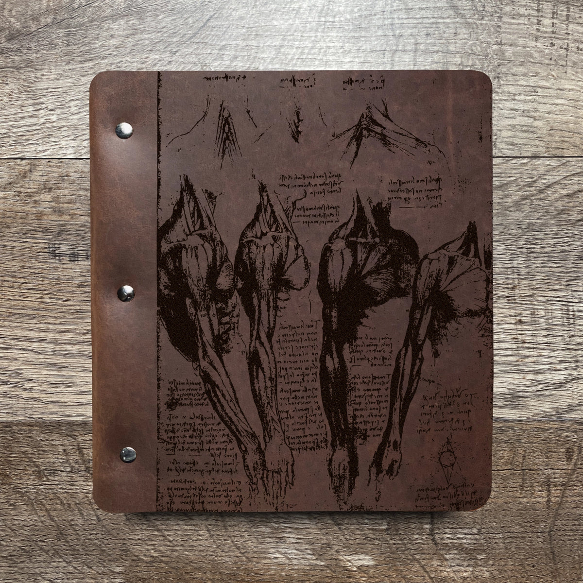 Da Vinci - Anatomy - Engraving Design - Refillable Leather Binders