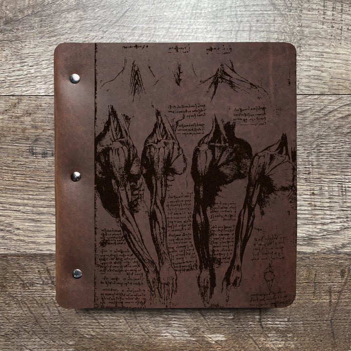 Da Vinci - Anatomy - Pre-Engraved - Refillable Leather Binders