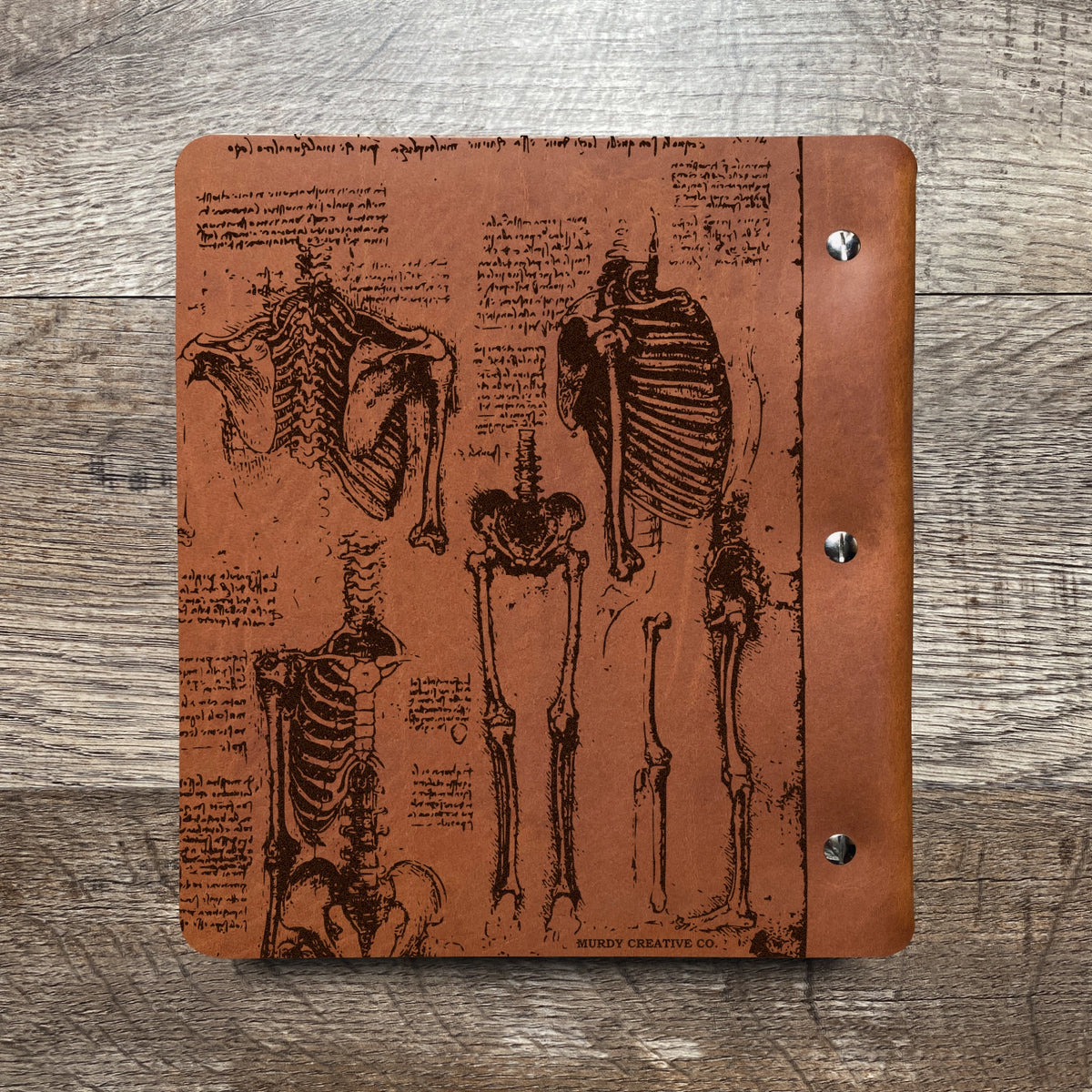 Da Vinci - Anatomy - Engraving Design - Refillable Leather Binders