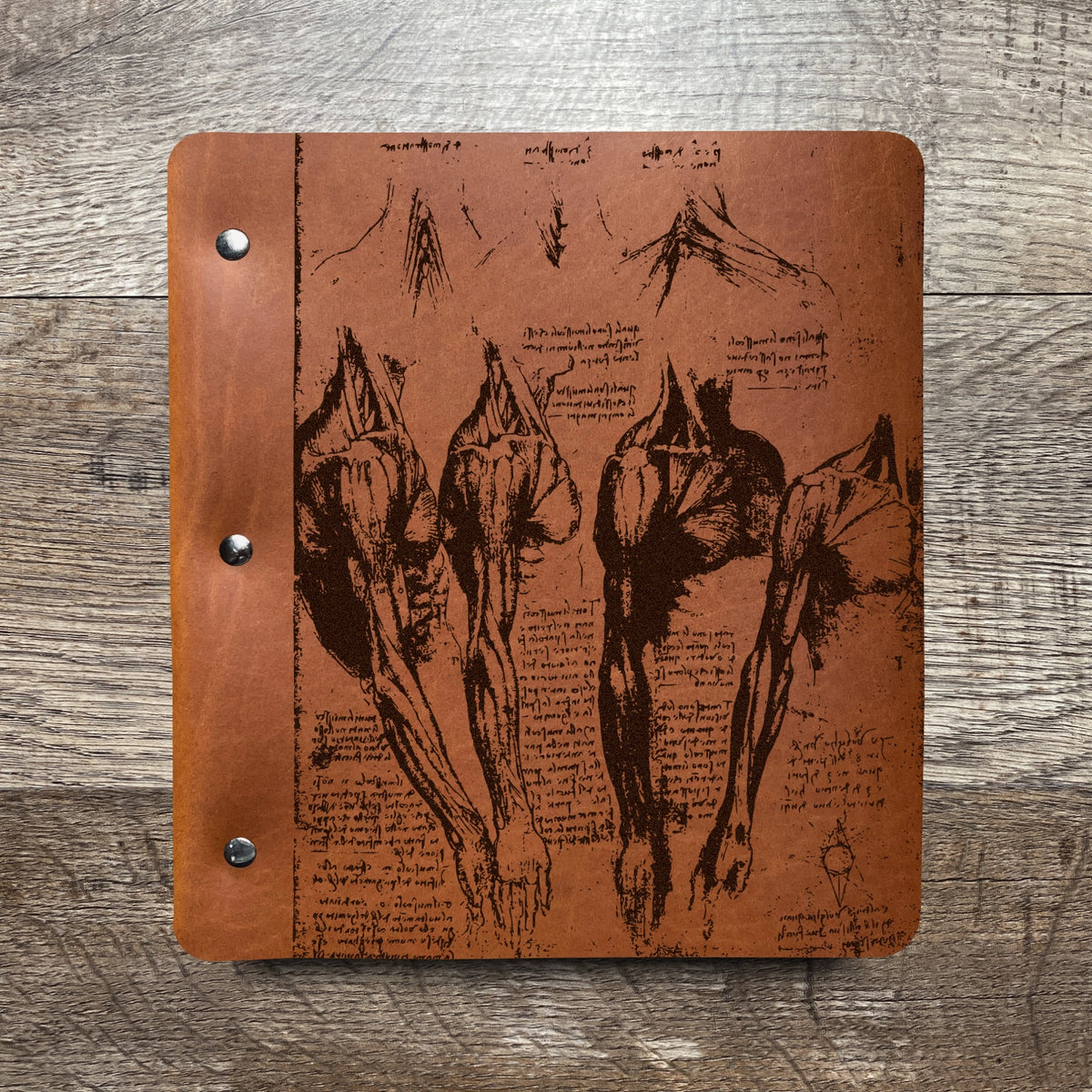 Da Vinci - Anatomy - Engraving Design - Refillable Leather Binders