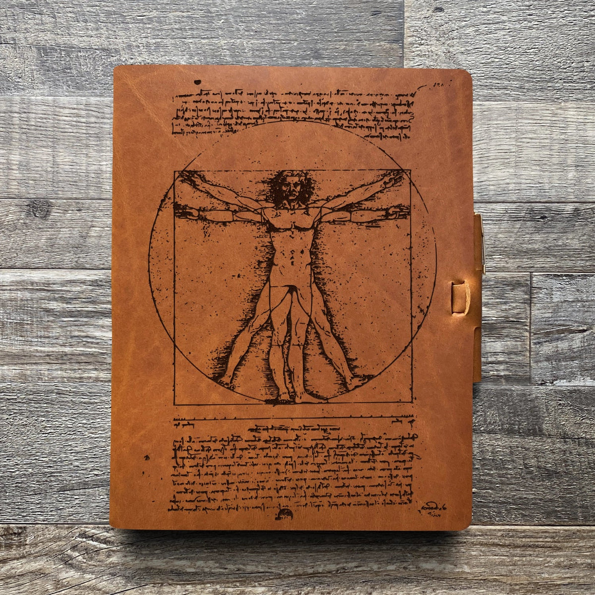 Da Vinci - Vitruvian - Engraving Design - Refillable Leather Journals