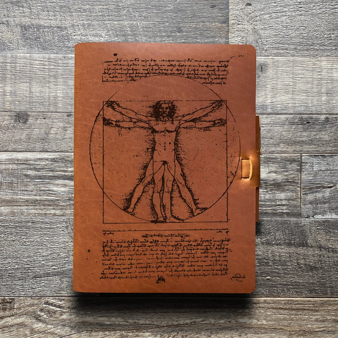 Da Vinci - Vitruvian - Pre-Engraved - Refillable Leather Journals