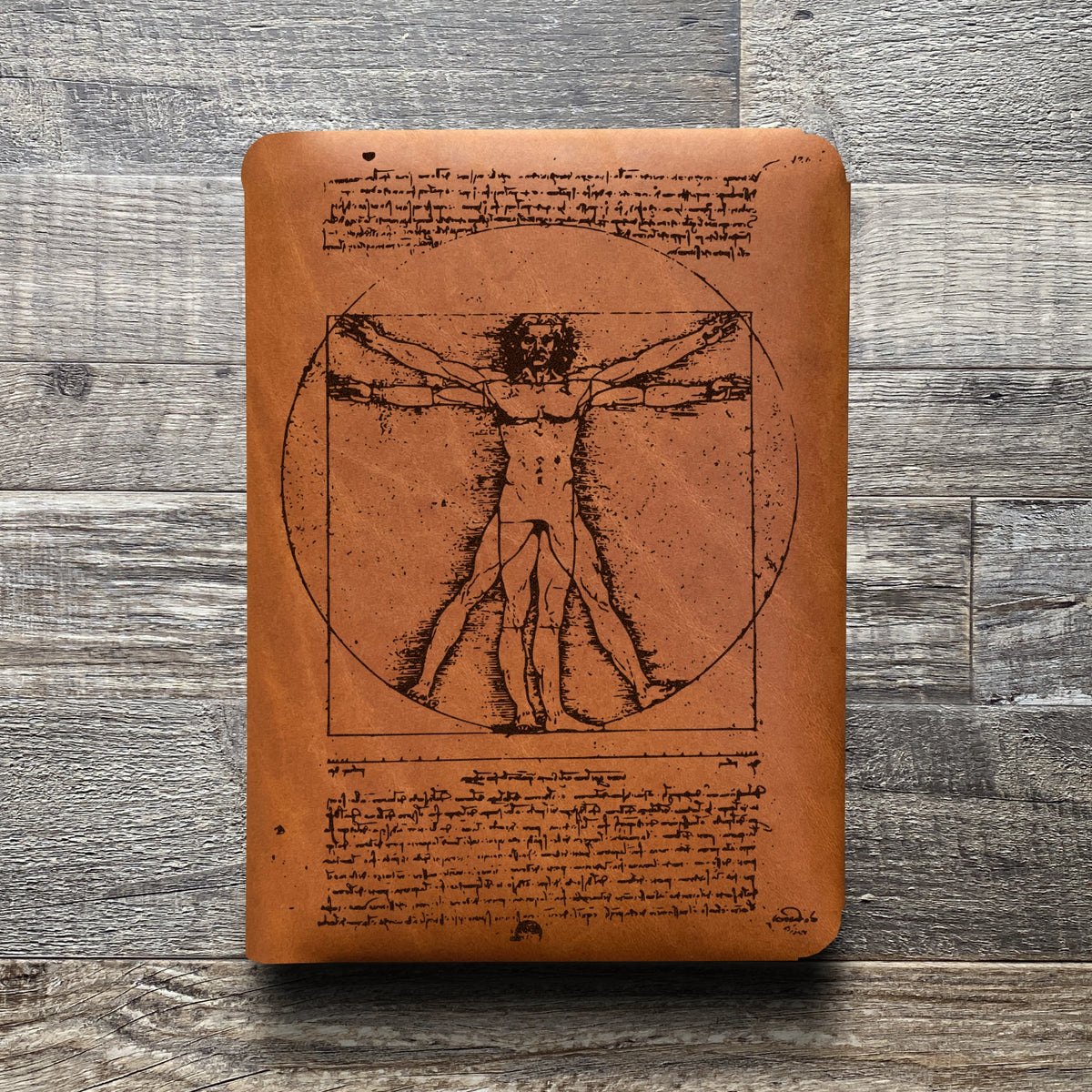 Da Vinci - Vitruvian - Engraving Design - Refillable Leather Folios