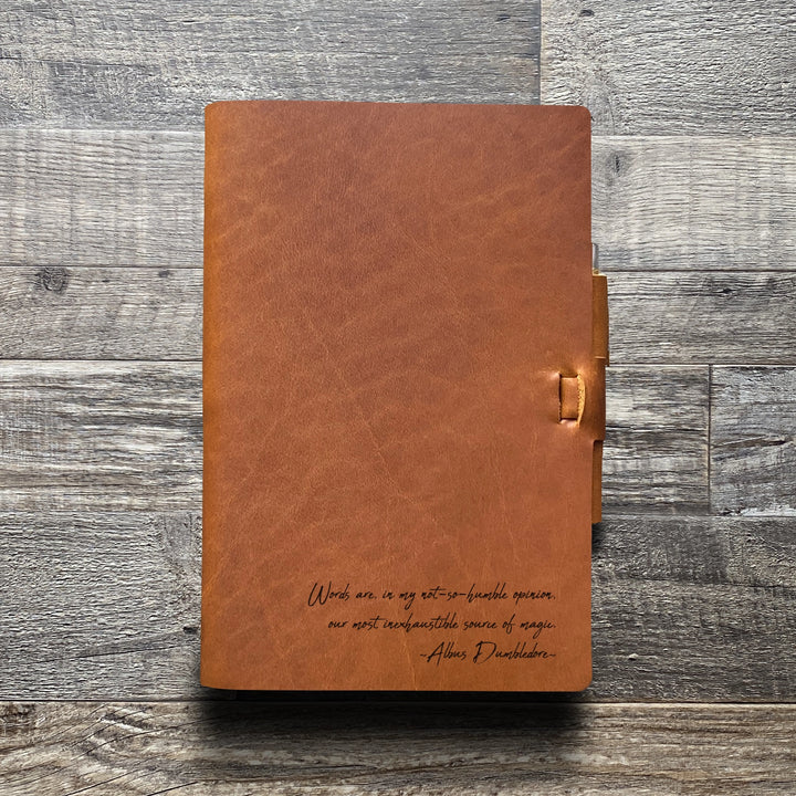 Dumbledore - Handwriting - Pre-Engraved - Refillable Leather Journals