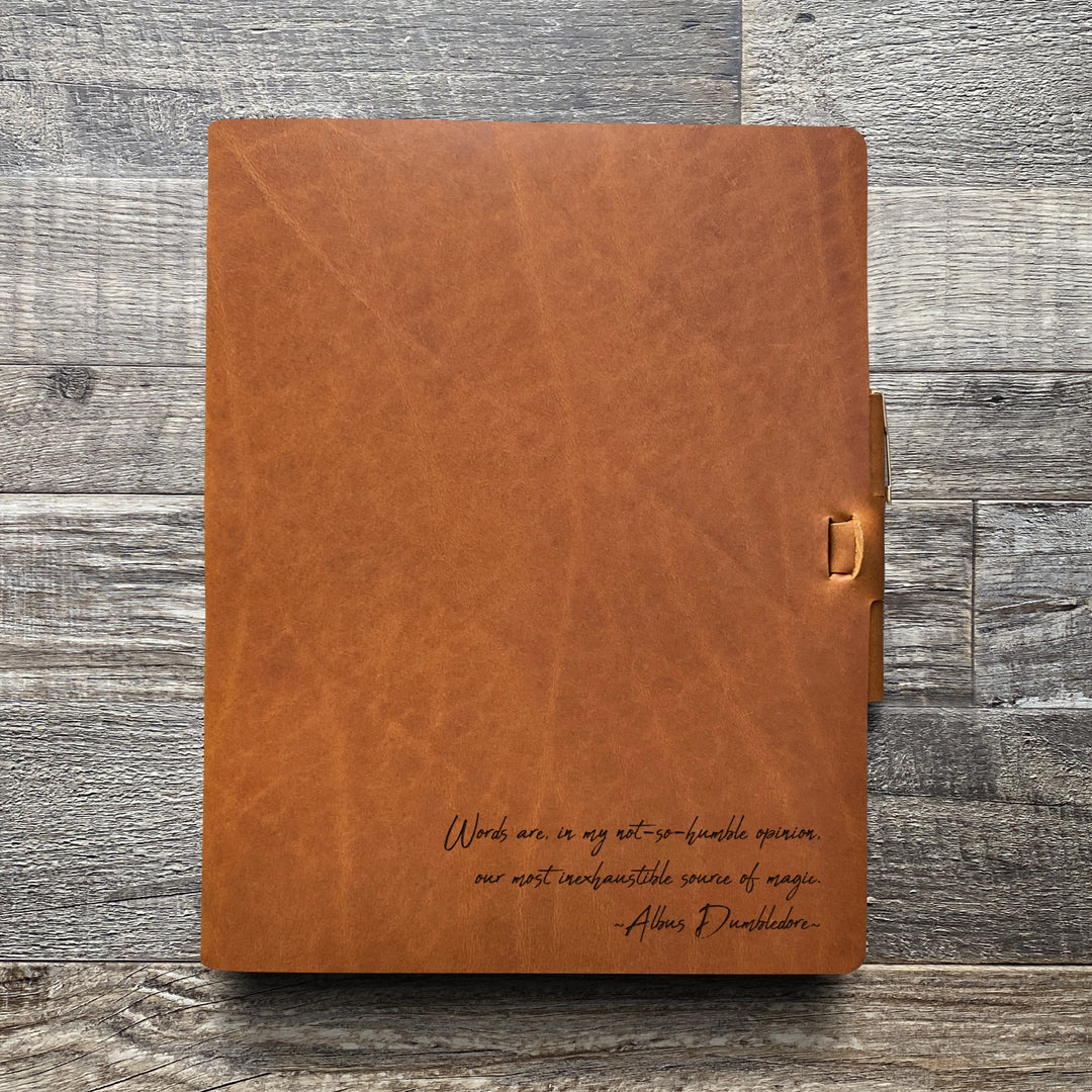 Dumbledore - Handwriting - Pre-Engraved - Refillable Leather Journals