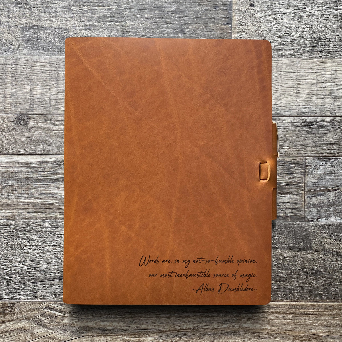 Dumbledore - Handwriting - Engraving Design - Refillable Leather Journals