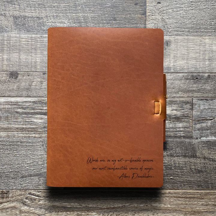 Dumbledore - Handwriting - Pre-Engraved - Refillable Leather Journals