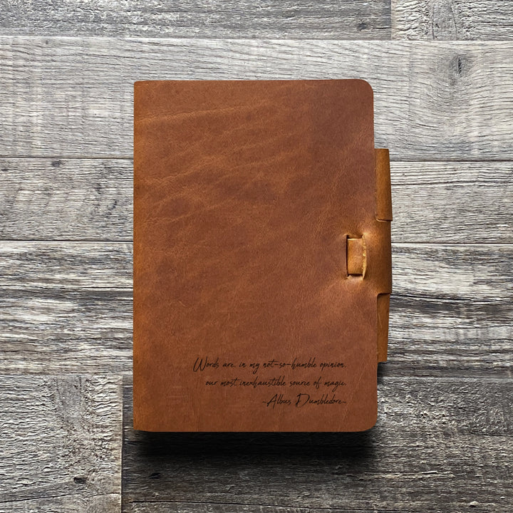 Dumbledore - Handwriting - Pre-Engraved - Refillable Leather Journals